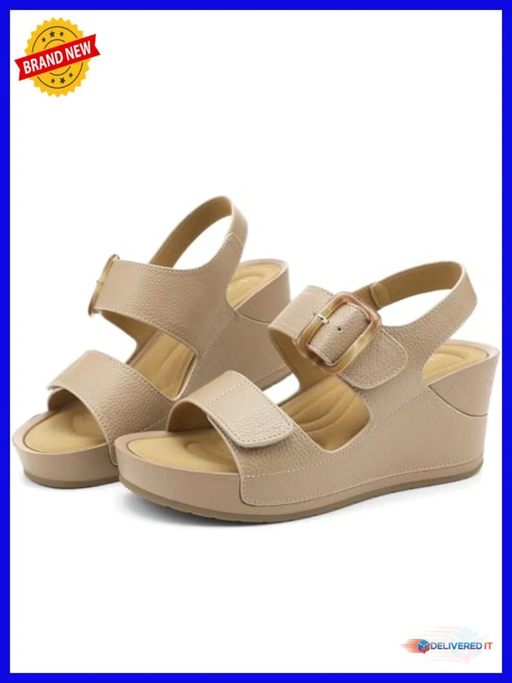 Womens High Platform Wedge Sandals Dressy Comfortable Lightweight Open Toe 2.76